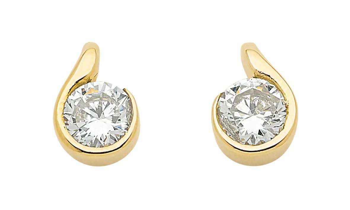Ohrstecker  Zirkonia 333 Gelbgold