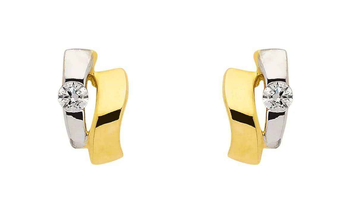 Ohrstecker  Zirkonia 333 Gold rhodiniert