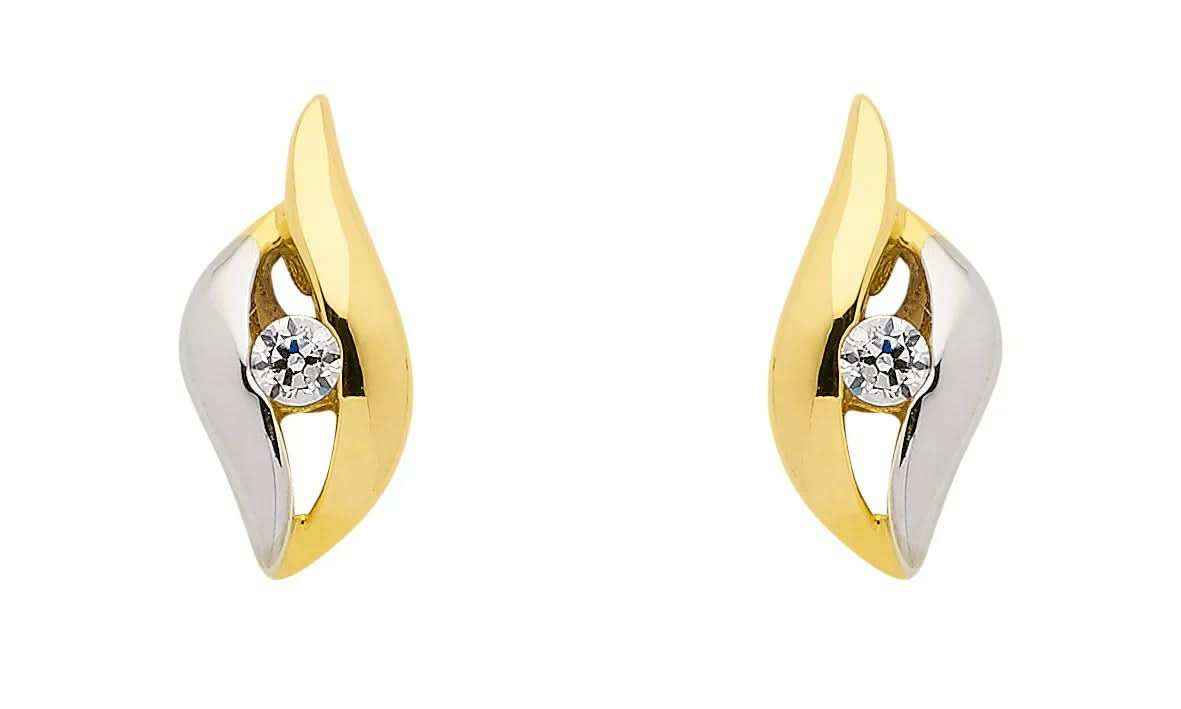 Ohrstecker  Zirkonia 333 Gold rhodiniert