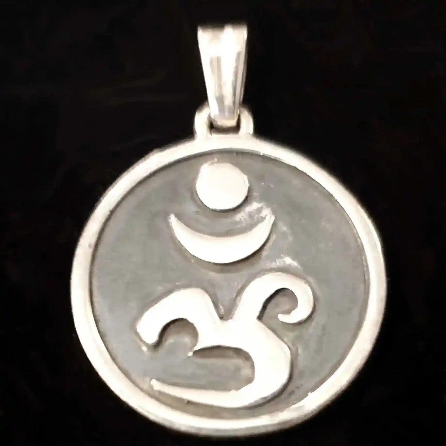 Om Schmuck Anhänger 925er Silber 21x29mm