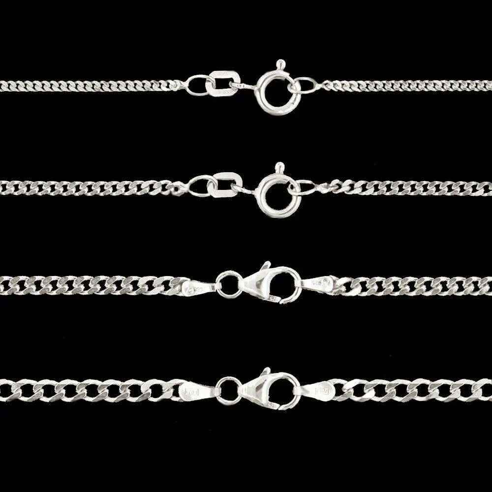 Panzerkette rhodiniert Halskette Breite 2,7 mm - 925 Sterlingsilber Auswahl