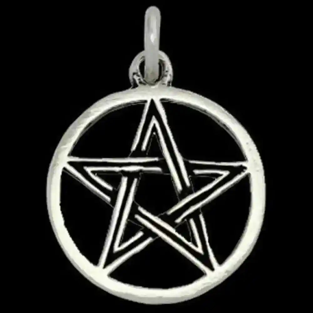 Pentagramm Schmuck Anhänger 925er Silber - Pentagramm - 27x19mm