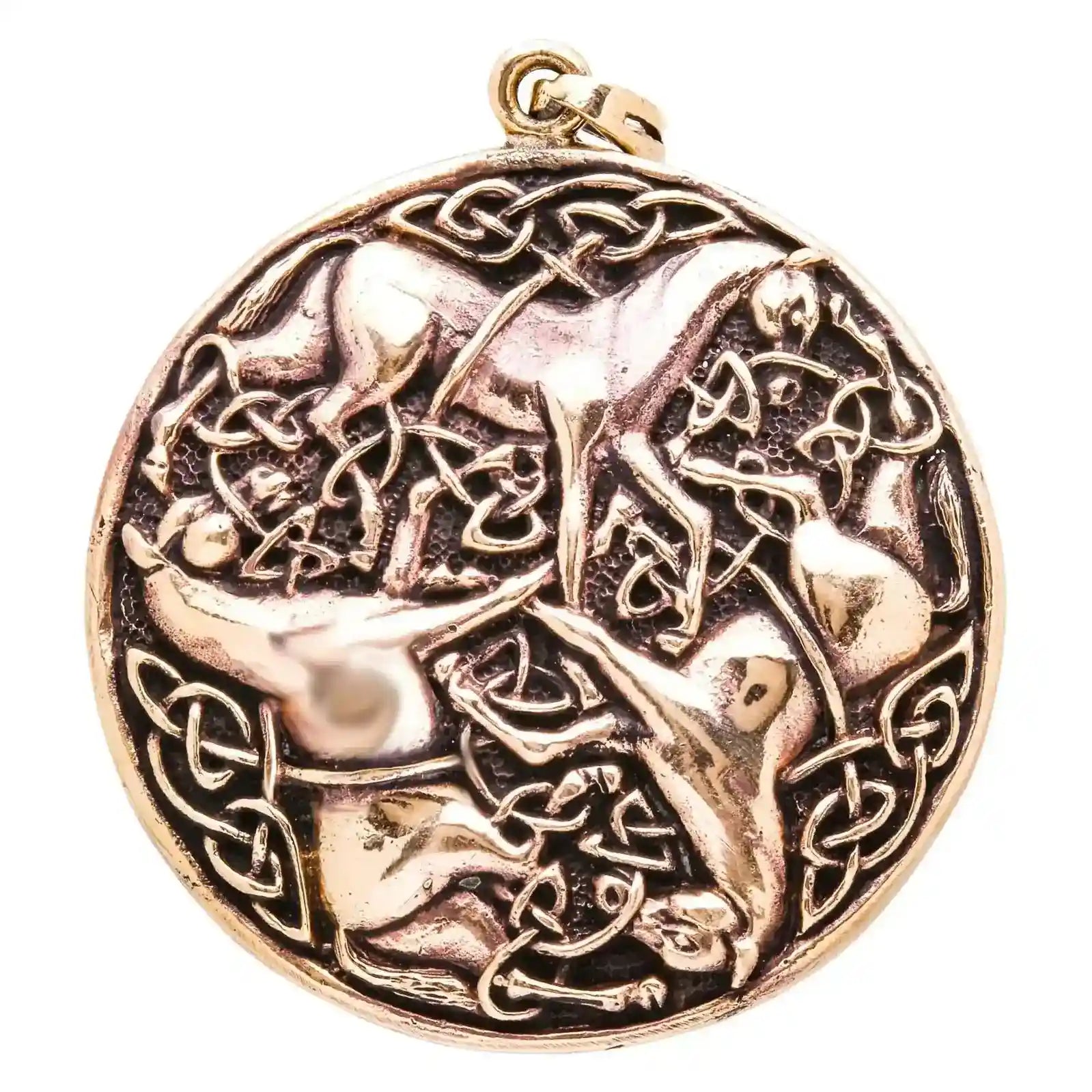 Pferdeanhänger Bonna gross Bronze Schmuck - Keltische Knoten , Pferd - 61x48mm