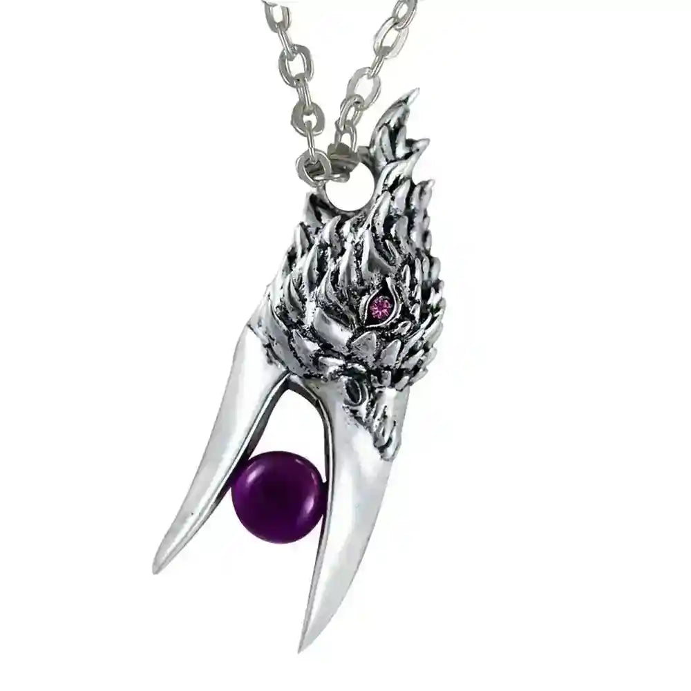 Rabenkopf Schmuck Anhänger Magische Tiere Hexen Magier 5,5 x 1,7 cm + Kette