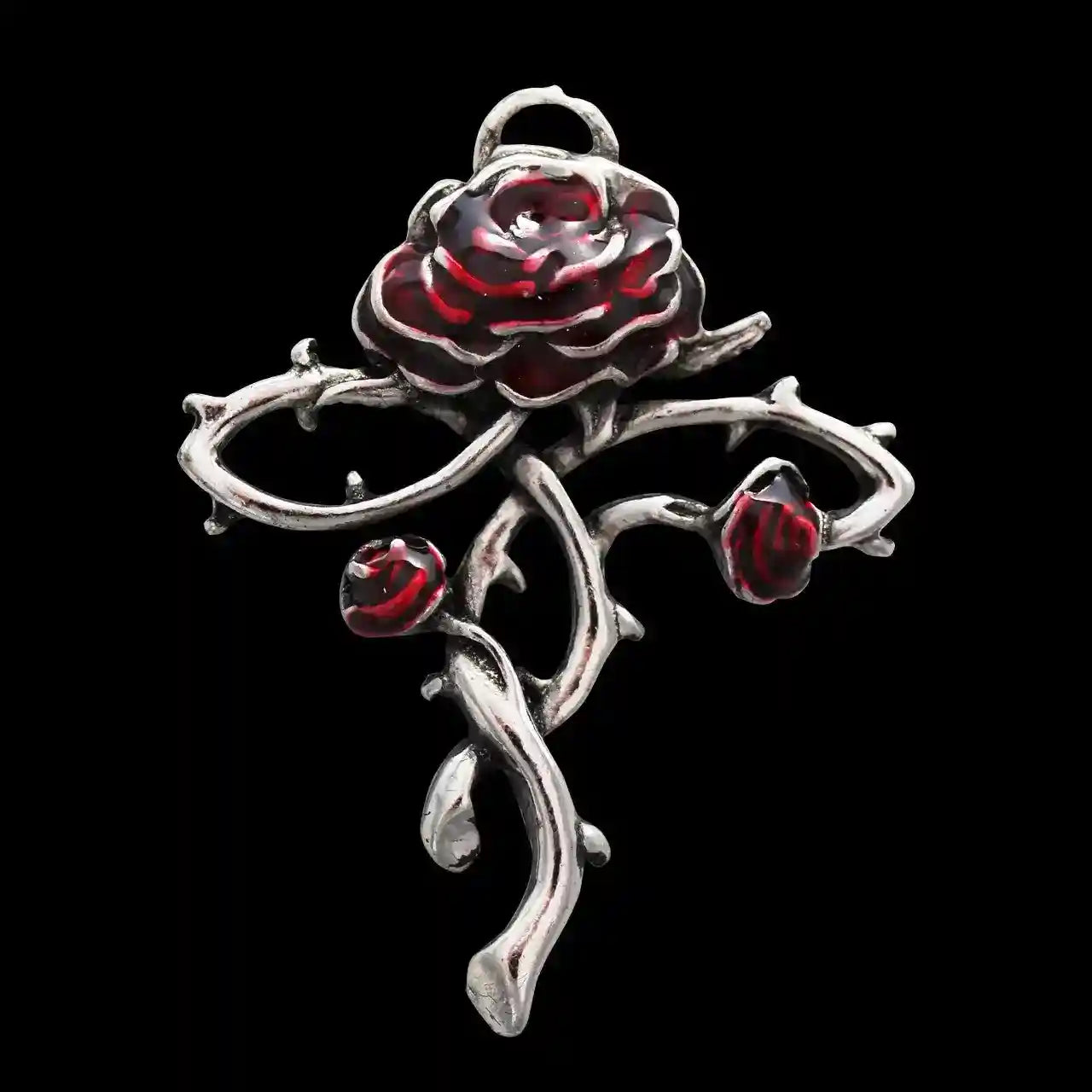 Rosenkreuz Anhänger  Rose Dornen Galraedia Gothic Mystic + Kette - Kreuze - 33x42mm