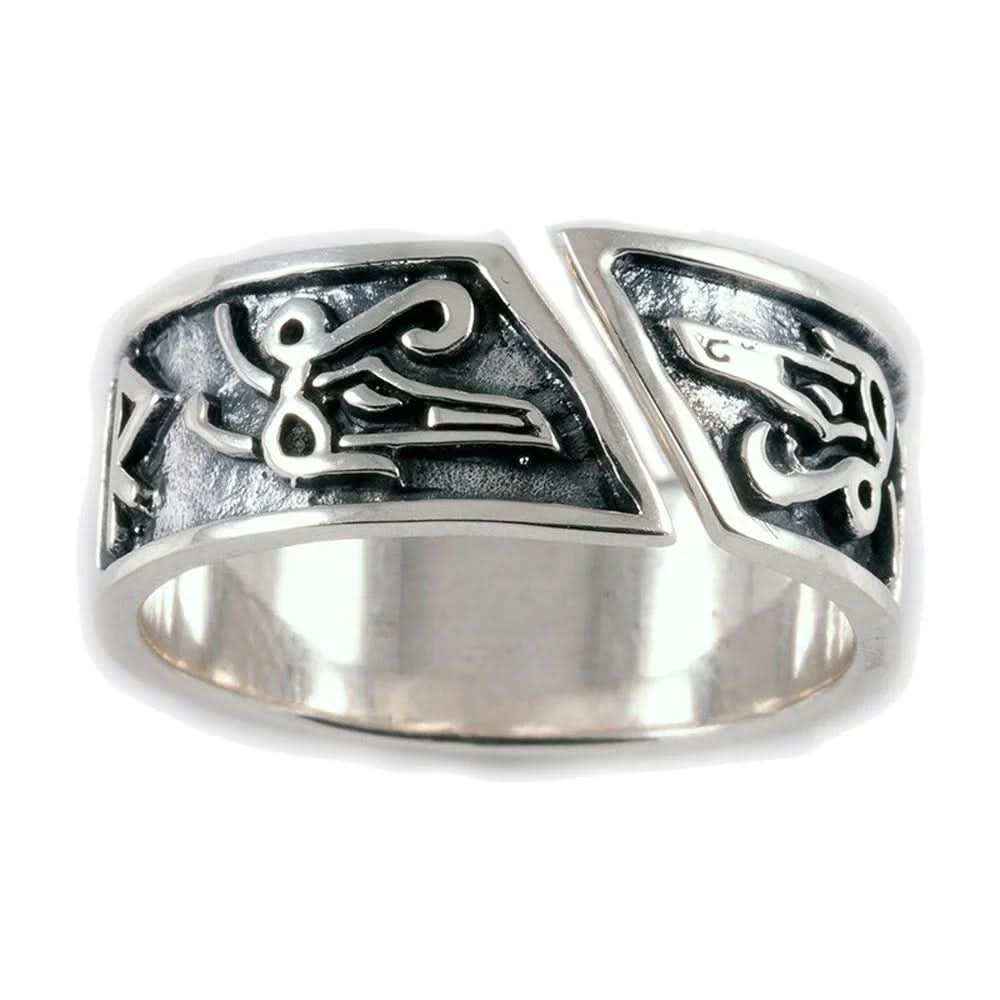 Runenring gross Silber Sterlingsilber verstellbar Größe groß ca. 60- - Firma Holzenplotz - Silberketten-Goldketten.de