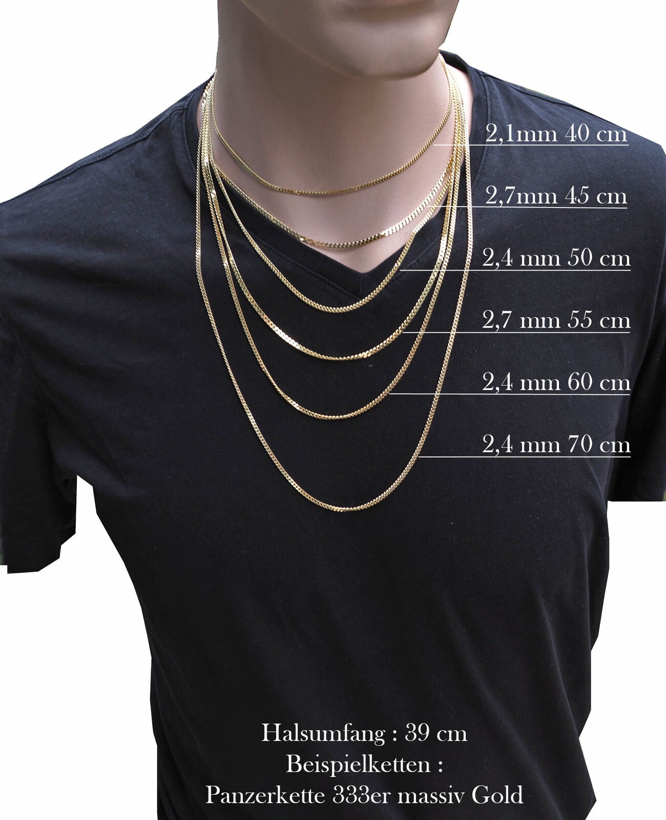 Singapurkette Halskette 333 - 8 Karat Gold Auswahl