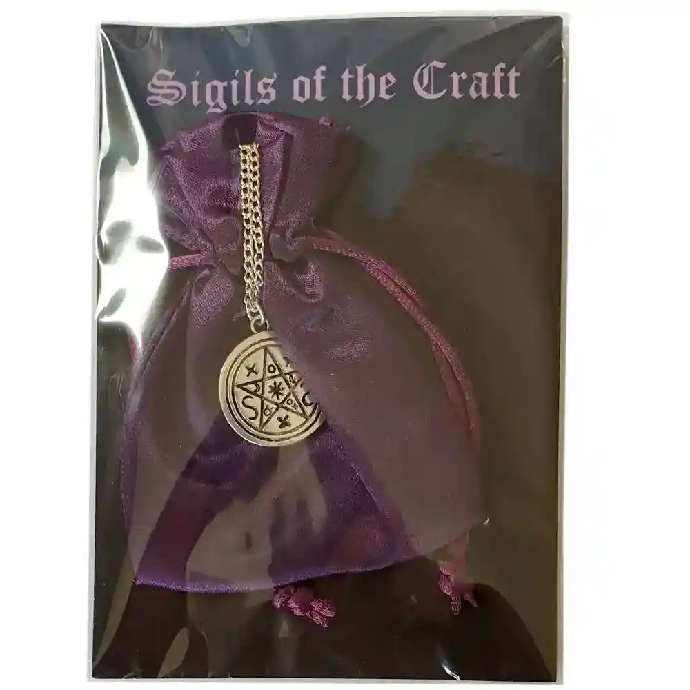 Schatten Pentagramm Schmuck Anhänger versilbert mit Kette Satinbeutel 26 mm