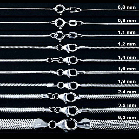 Schlangenkette Halskette  925 Sterlingsilber Auswahl