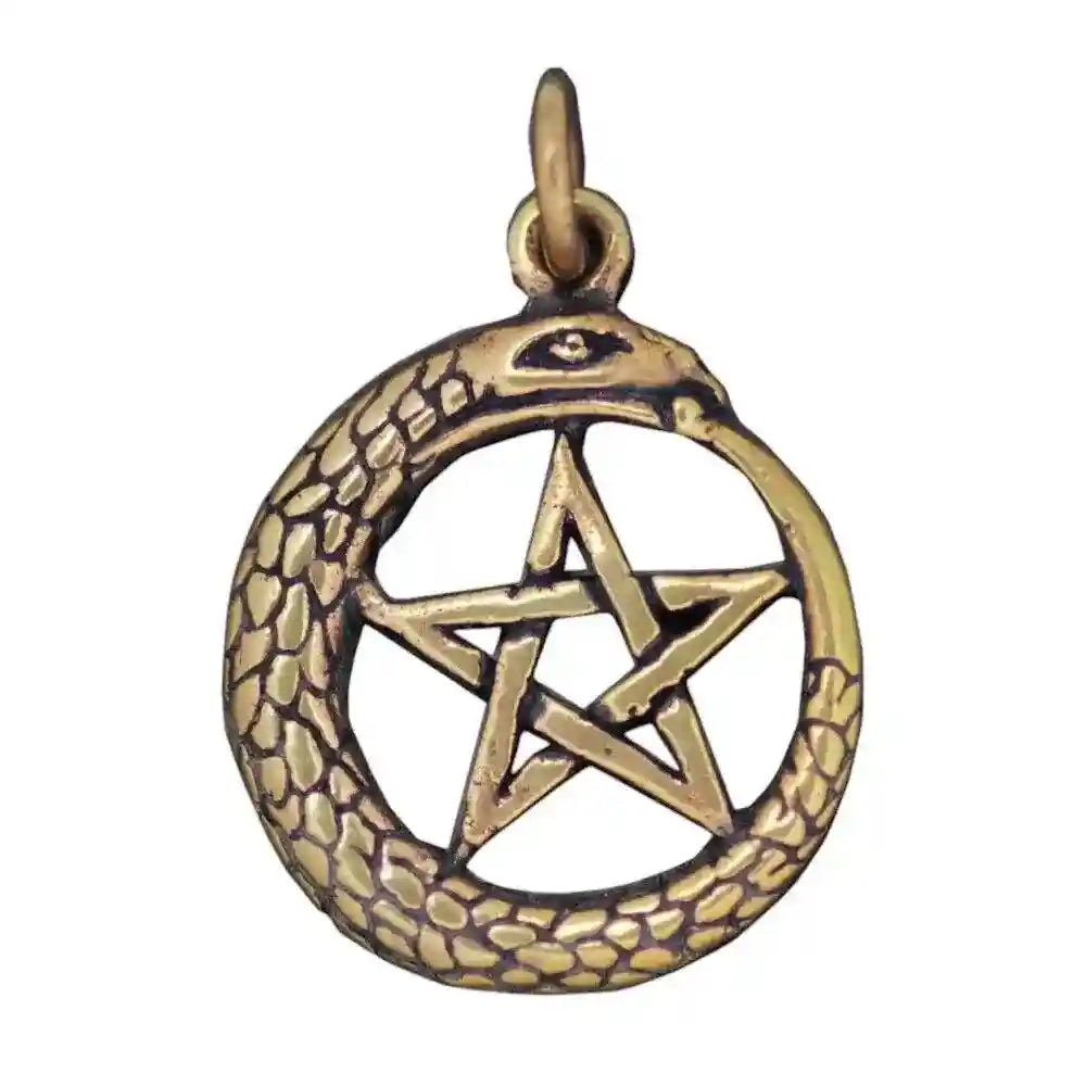 Schlangenpentagramm Pentagramm Schlange Anhänger Bronze Medaille