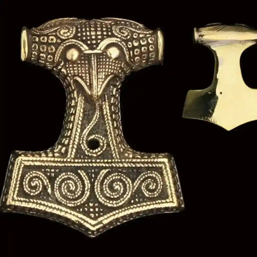Schonenhammer Bronze Anhänger Schmuck - Thorhammer - 43x 51mm