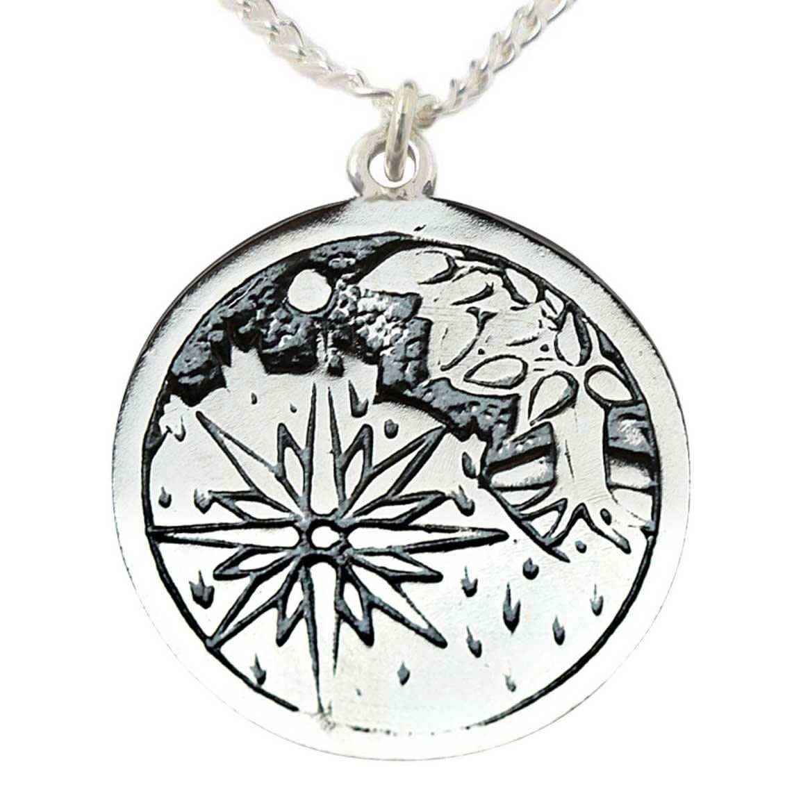 Sidhe Keltische Sternzeichen Anhänger versilbert Kette 17.Mai - 8.Juni 25mm