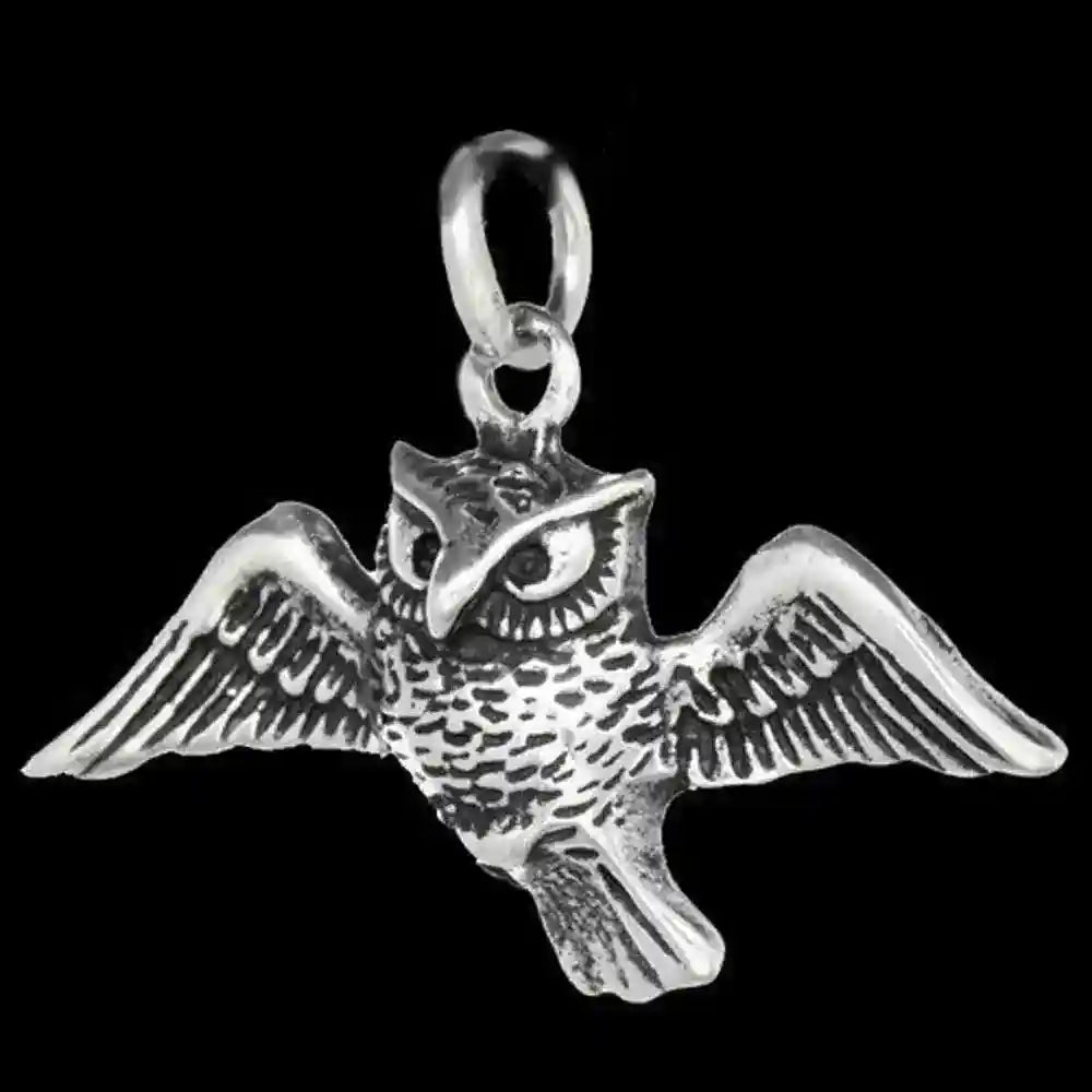 Silberanhänger Eule im Flug 925er Silber Schmuck - Vögel - 31x25mm