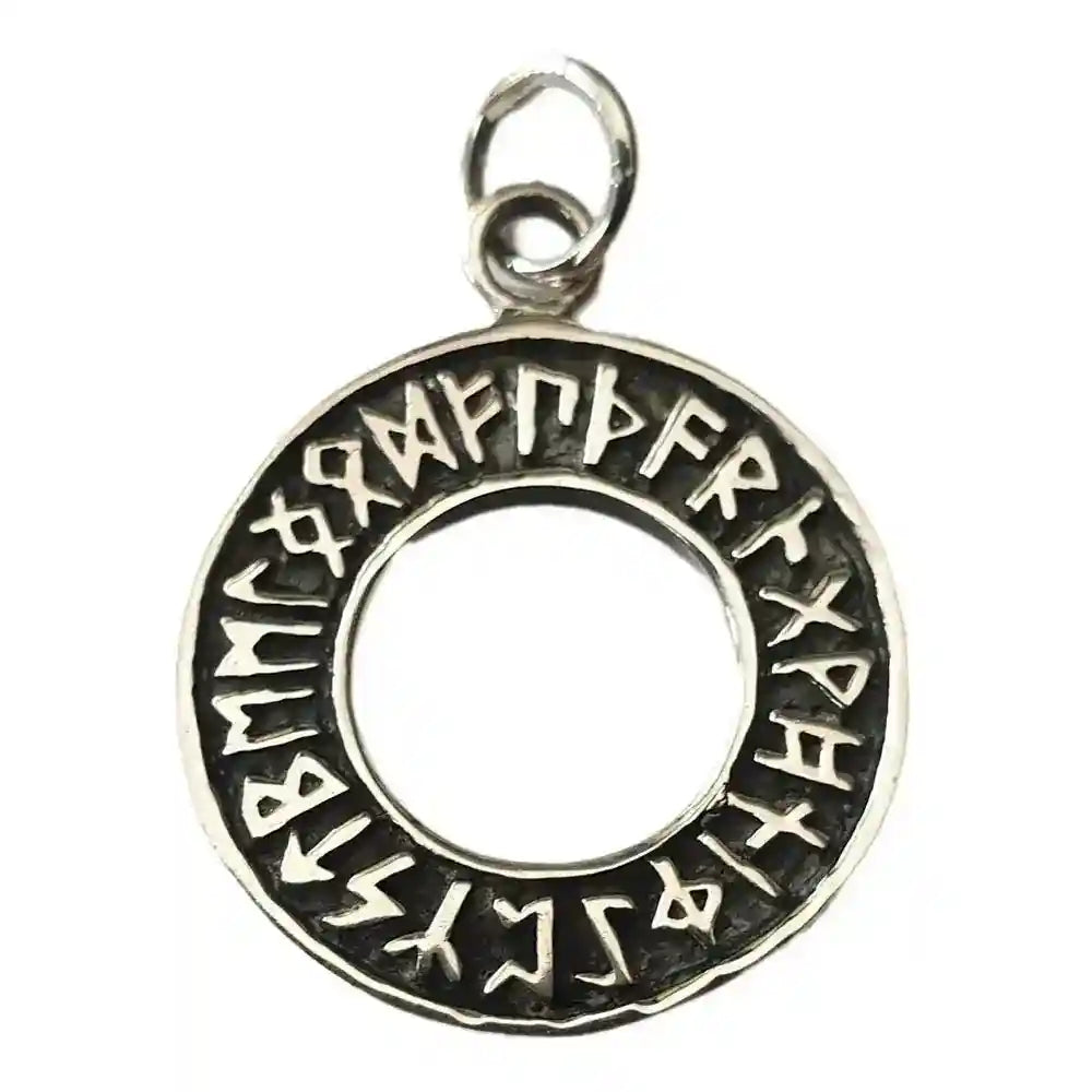 Silberanhänger Futhark 925er Silber Wikinger  Viking Schmuck Runen 22mm