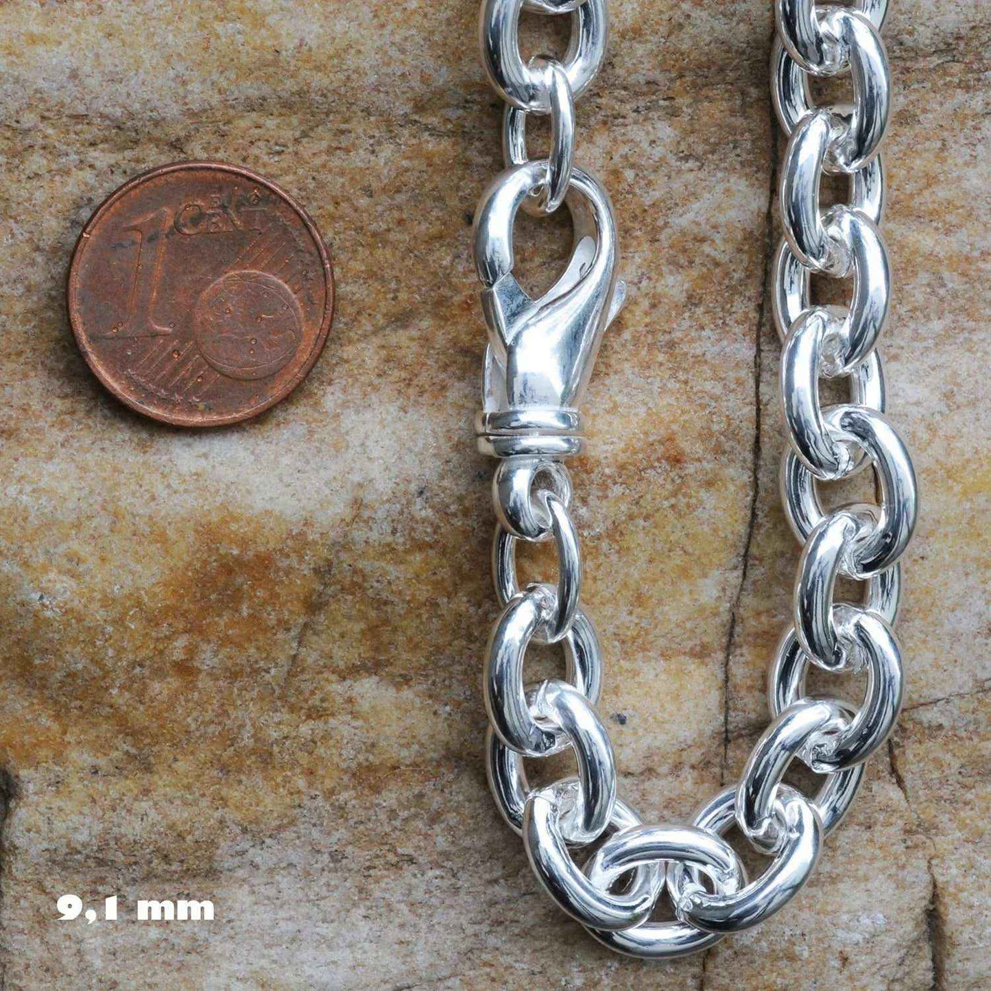 Silberkette Ankerkette Breite 9,1mm - 925 Silber