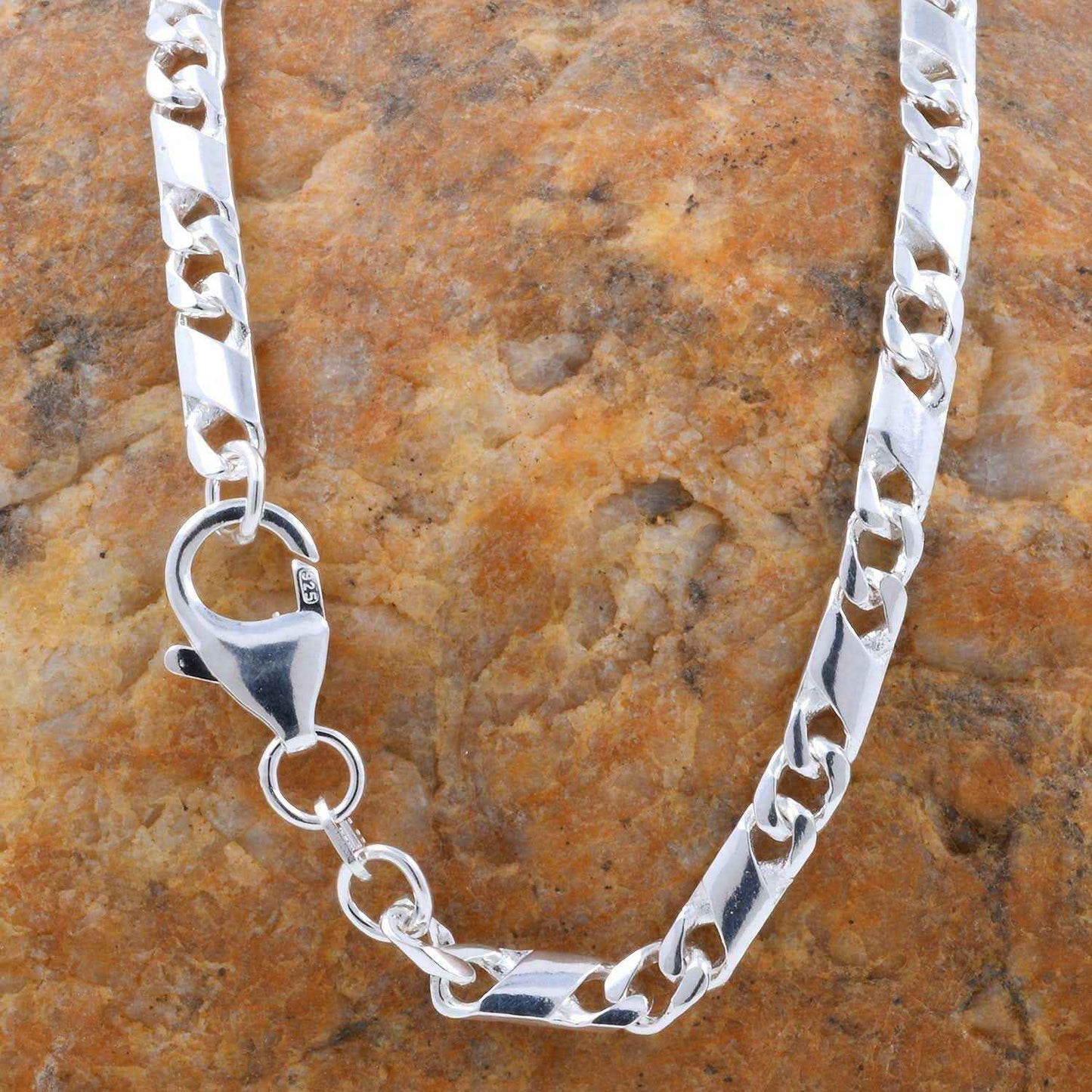 3,7 mm Silber Halskette Dollar Kette massiv 925 Sterlingsilber hochwertige Silberkette - Länge nach Wahl