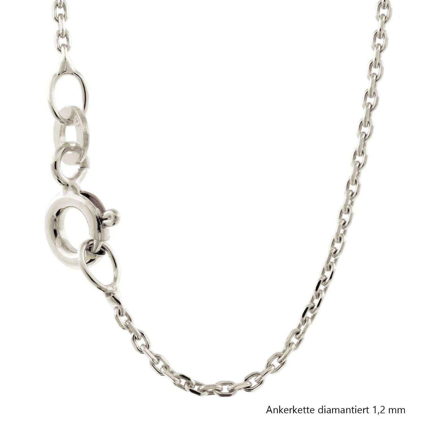 Silberkette Echt 925 Sterlingsilber Ankerkette diamantiert Silber Halskette - Damenkette und Herrenkette Made in Germany