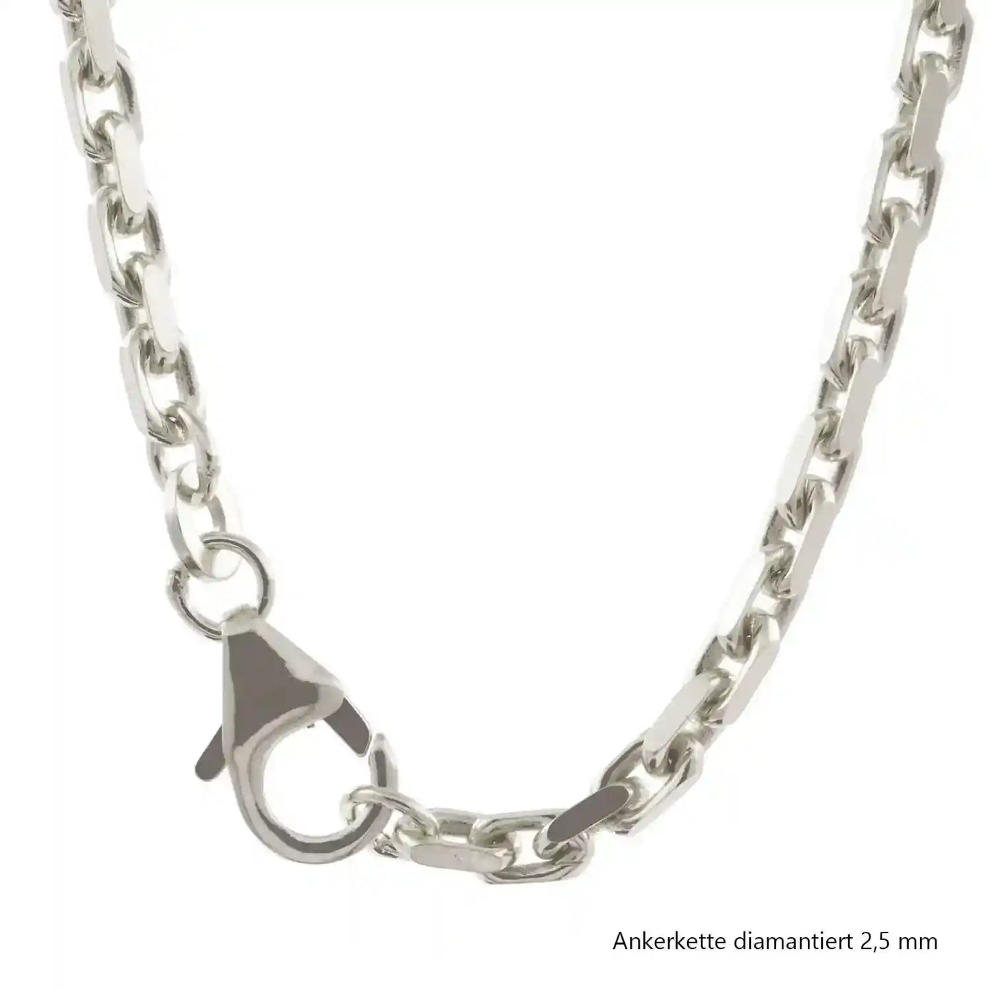 Silberkette Echt 925 Sterlingsilber Ankerkette diamantiert Silber Halskette - Damenkette und Herrenkette Made in Germany