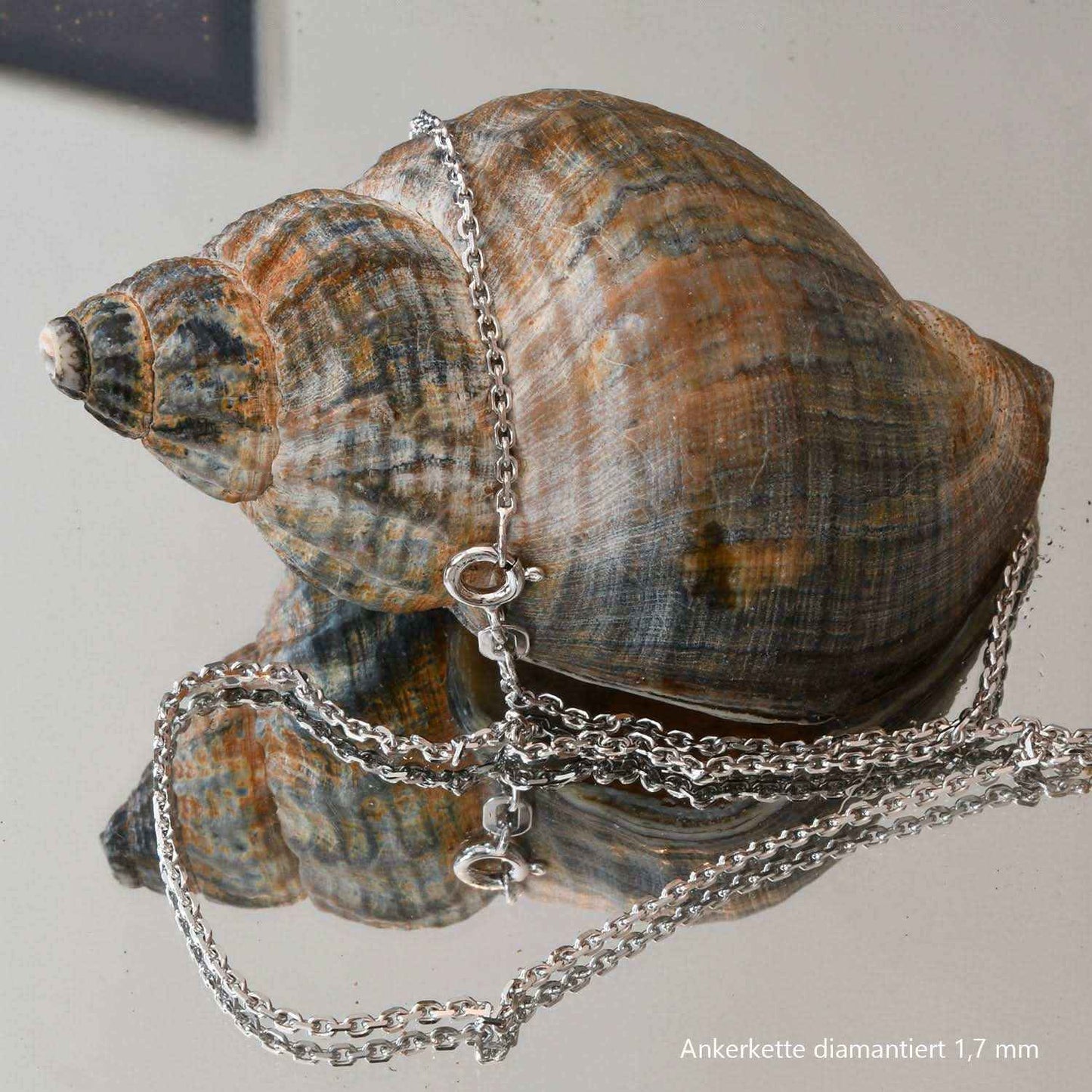 Silberkette Echt 925 Sterlingsilber Ankerkette diamantiert Silber Halskette - Damenkette und Herrenkette Made in Germany