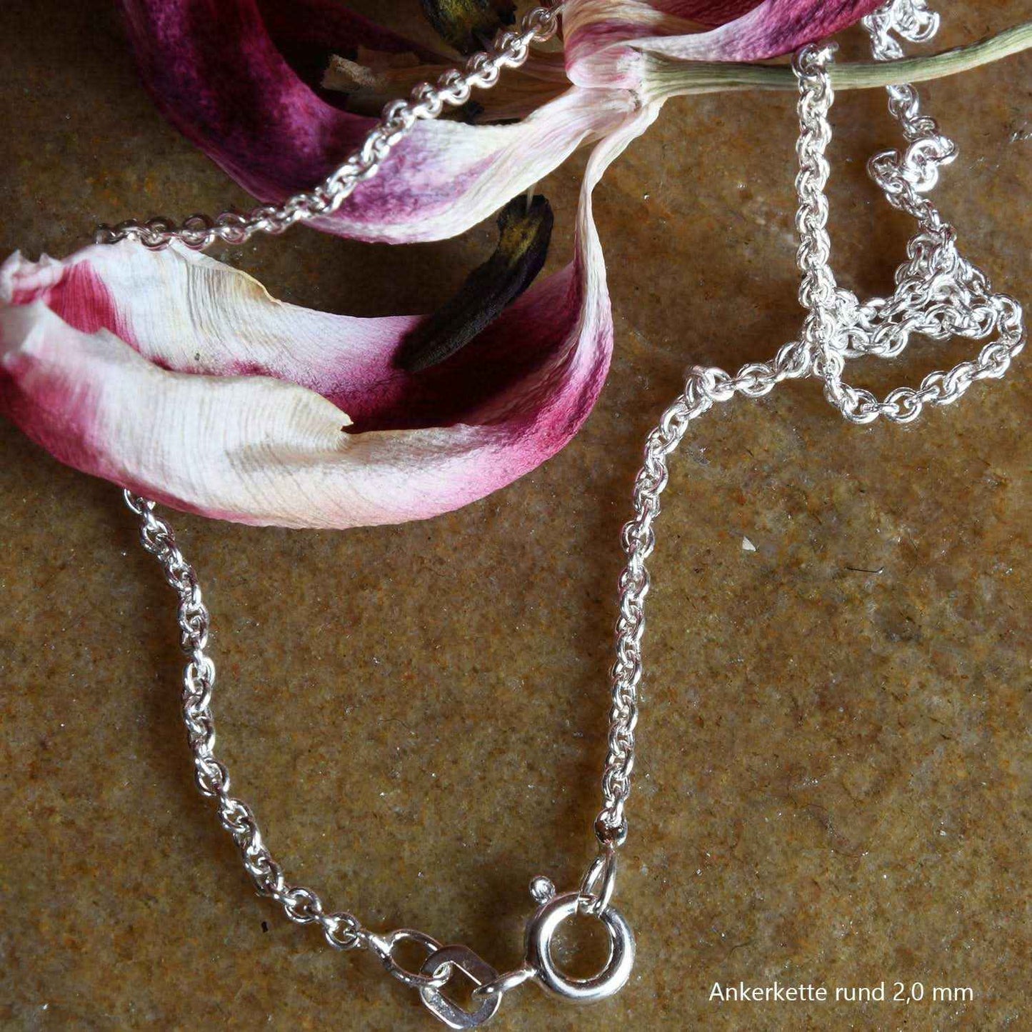 Silberkette Echt 925 Sterlingsilber Ankerkette rund Silber Halskette - Damenkette und Herrenkette Made in Germany - Firma Holzenplotz - Silberketten-Goldketten.de
