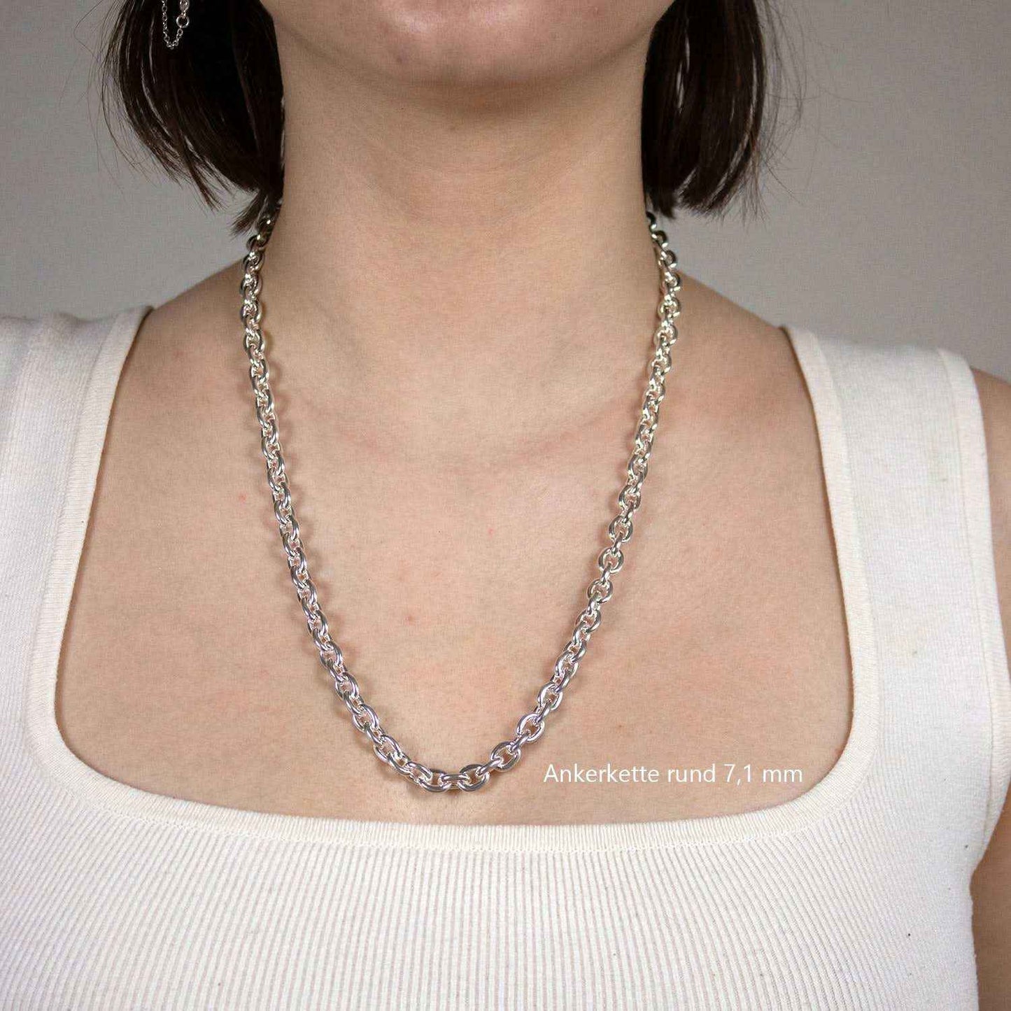 Silberkette Echt 925 Sterlingsilber Ankerkette rund Silber Halskette - Damenkette und Herrenkette Made in Germany - Firma Holzenplotz - Silberketten-Goldketten.de