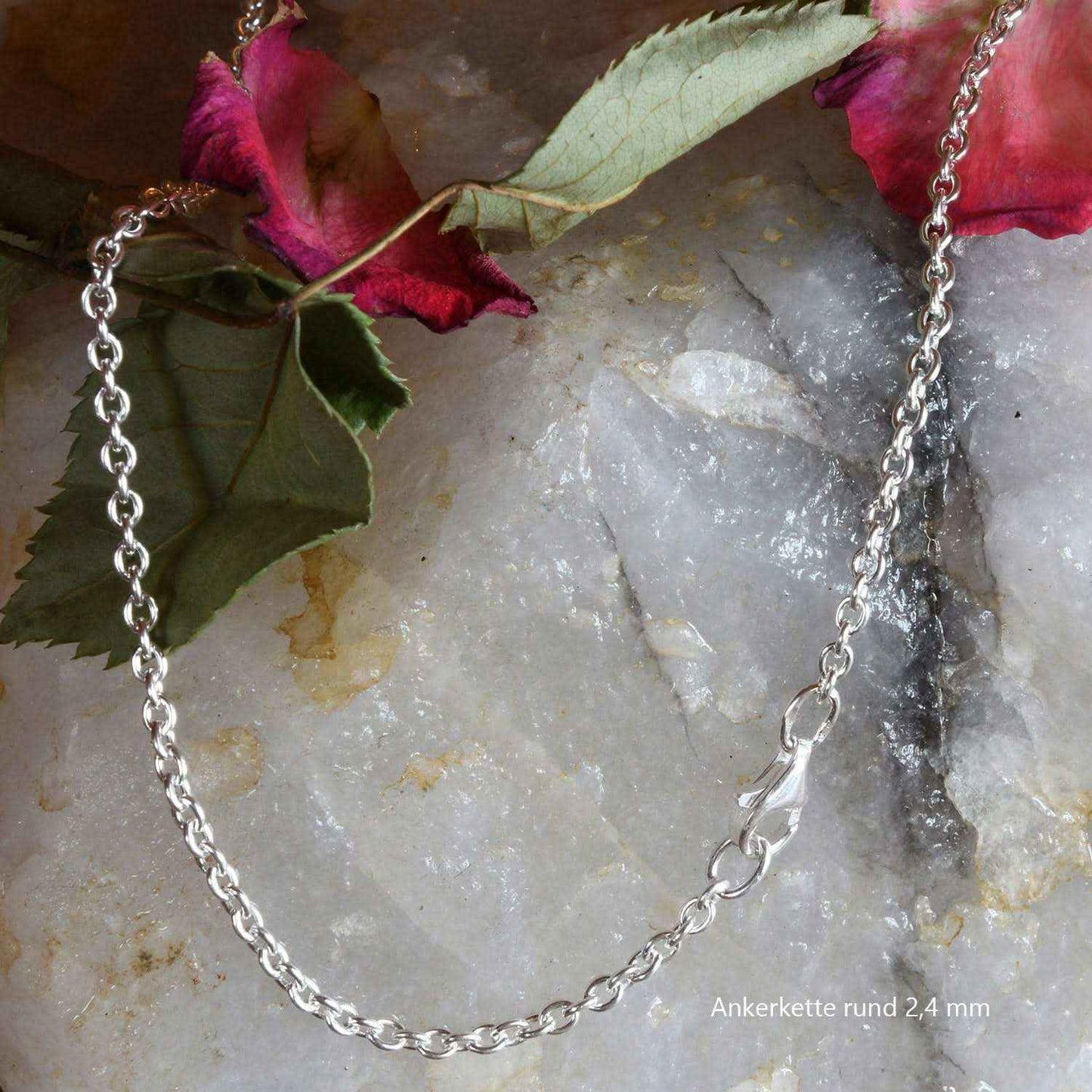 Silberkette Echt 925 Sterlingsilber Ankerkette rund Silber Halskette - Damenkette und Herrenkette Made in Germany - Firma Holzenplotz - Silberketten-Goldketten.de