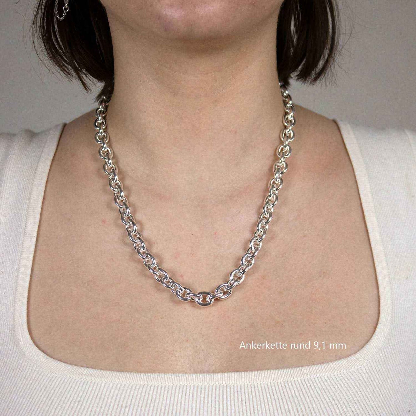 Silberkette Echt 925 Sterlingsilber Ankerkette rund Silber Halskette - Damenkette und Herrenkette Made in Germany - Firma Holzenplotz - Silberketten-Goldketten.de