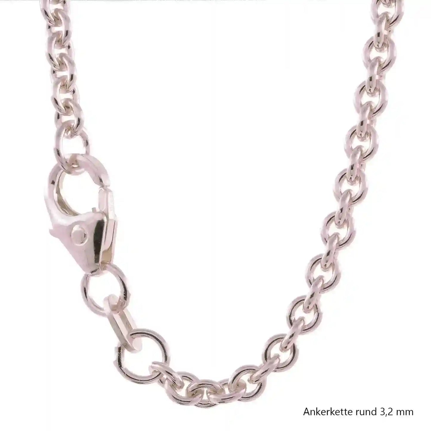 Silberkette Echt 925 Sterlingsilber Ankerkette rund Silber Halskette - Damenkette und Herrenkette Made in Germany - Firma Holzenplotz - Silberketten-Goldketten.de