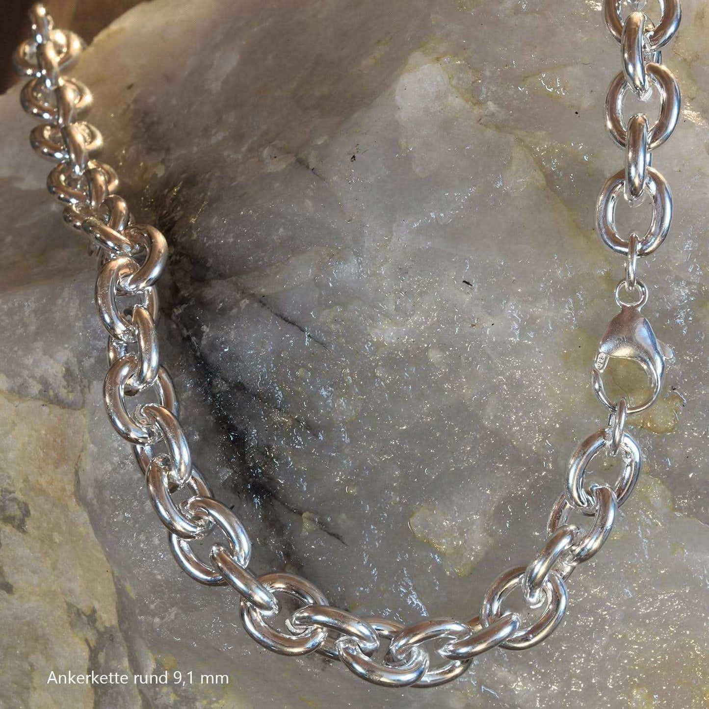 Silberkette Echt 925 Sterlingsilber Ankerkette rund Silber Halskette - Damenkette und Herrenkette Made in Germany - Firma Holzenplotz - Silberketten-Goldketten.de