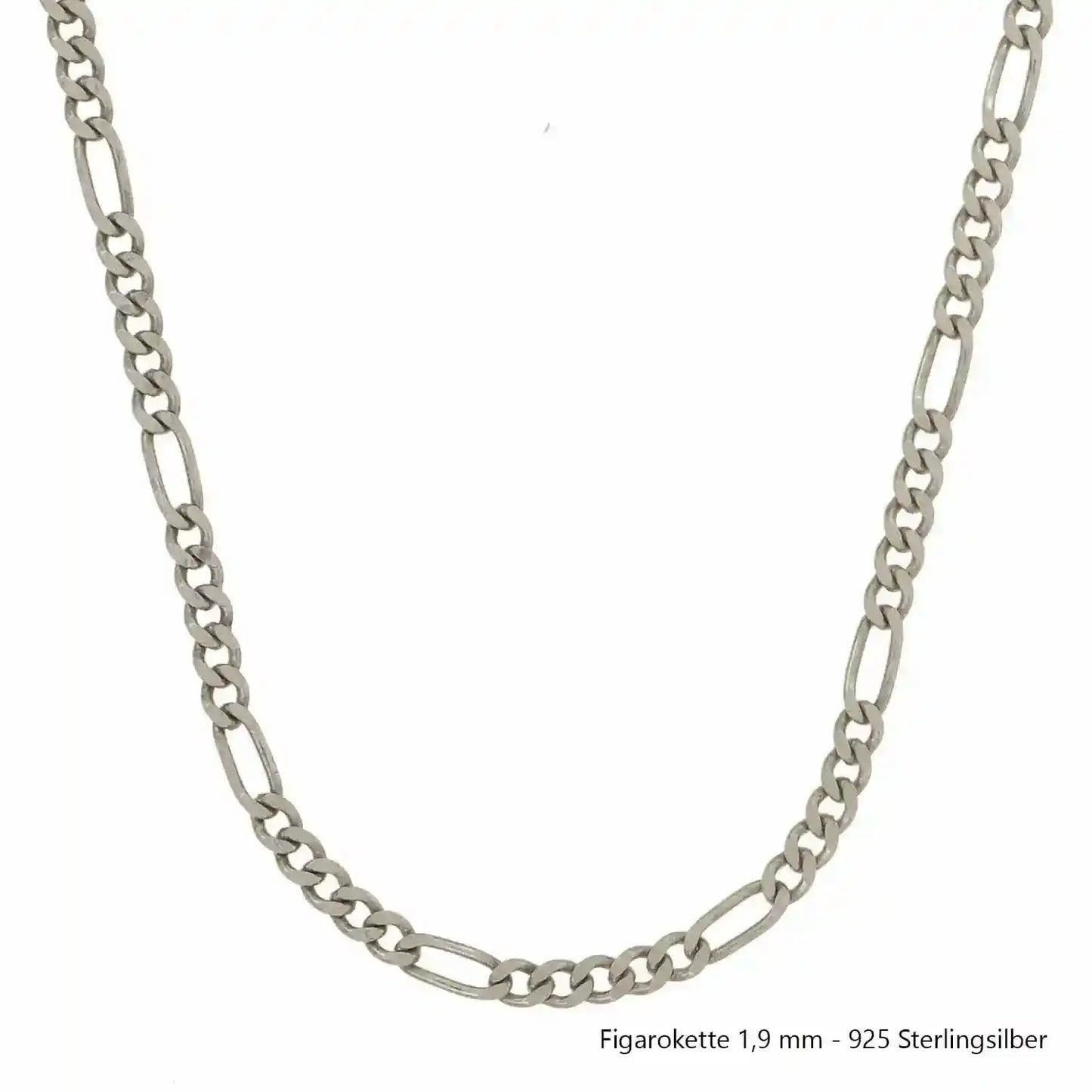 Silberkette Echt 925 Sterlingsilber Figarokette diamantiert Silber Halskette - Damenkette und Herrenkette Made in Germany - Firma Holzenplotz - Silberketten-Goldketten.de