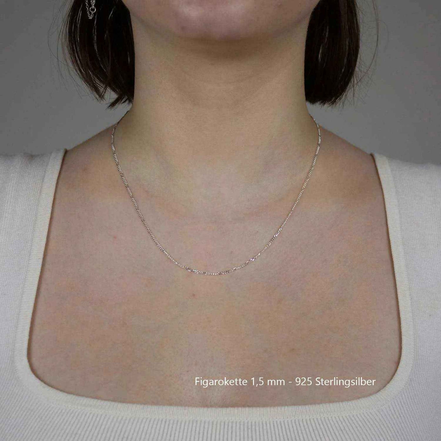 Silberkette Echt 925 Sterlingsilber Figarokette diamantiert Silber Halskette - Damenkette und Herrenkette Made in Germany - Firma Holzenplotz - Silberketten-Goldketten.de