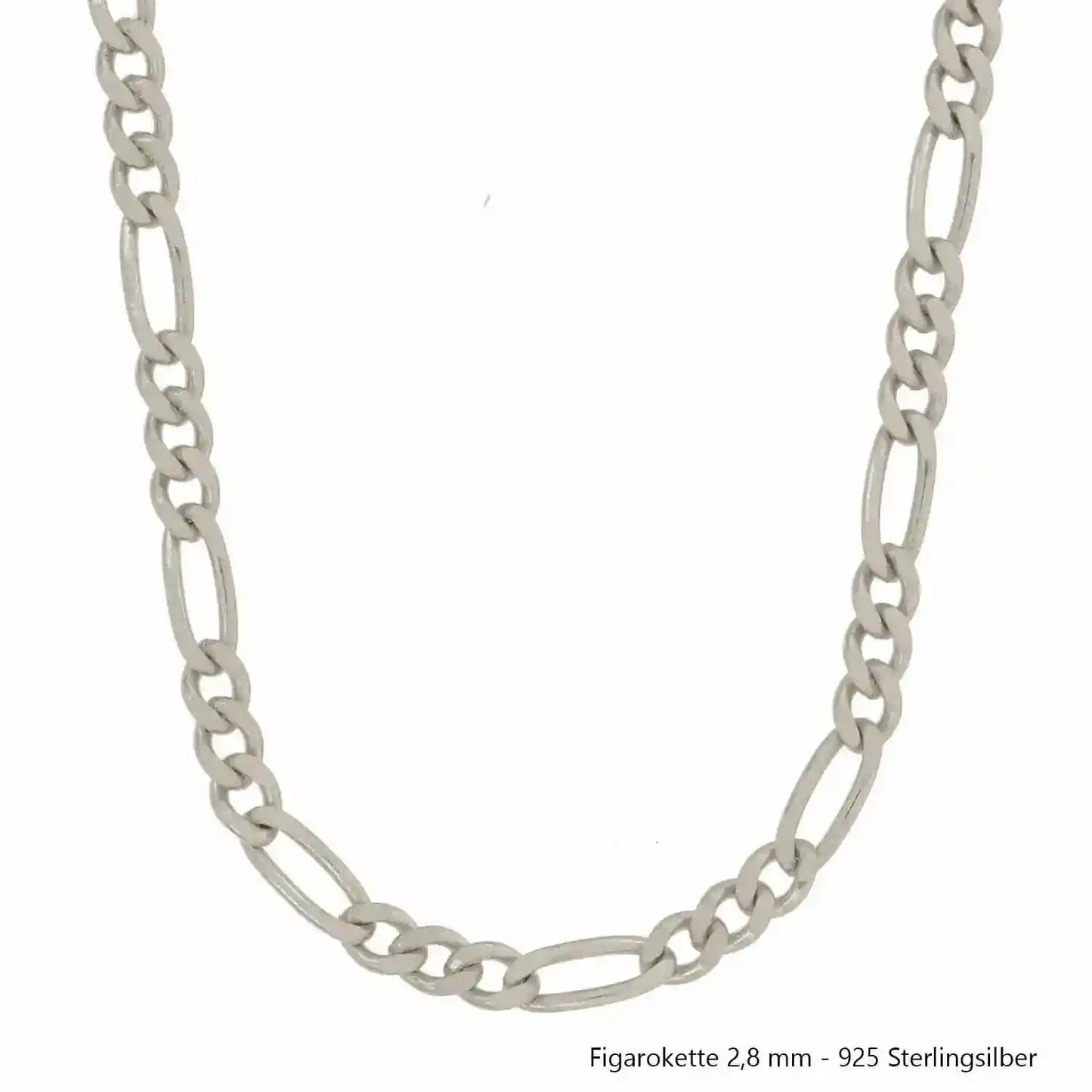 Silberkette Echt 925 Sterlingsilber Figarokette diamantiert Silber Halskette - Damenkette und Herrenkette Made in Germany - Firma Holzenplotz - Silberketten-Goldketten.de