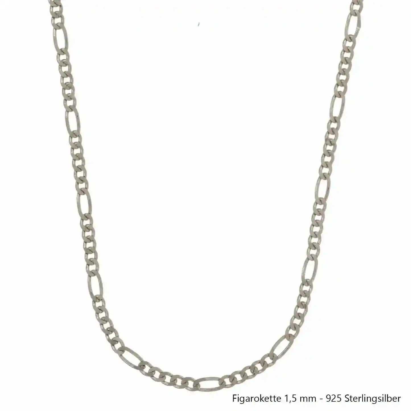 Silberkette Echt 925 Sterlingsilber Figarokette diamantiert Silber Halskette - Damenkette und Herrenkette Made in Germany - Firma Holzenplotz - Silberketten-Goldketten.de