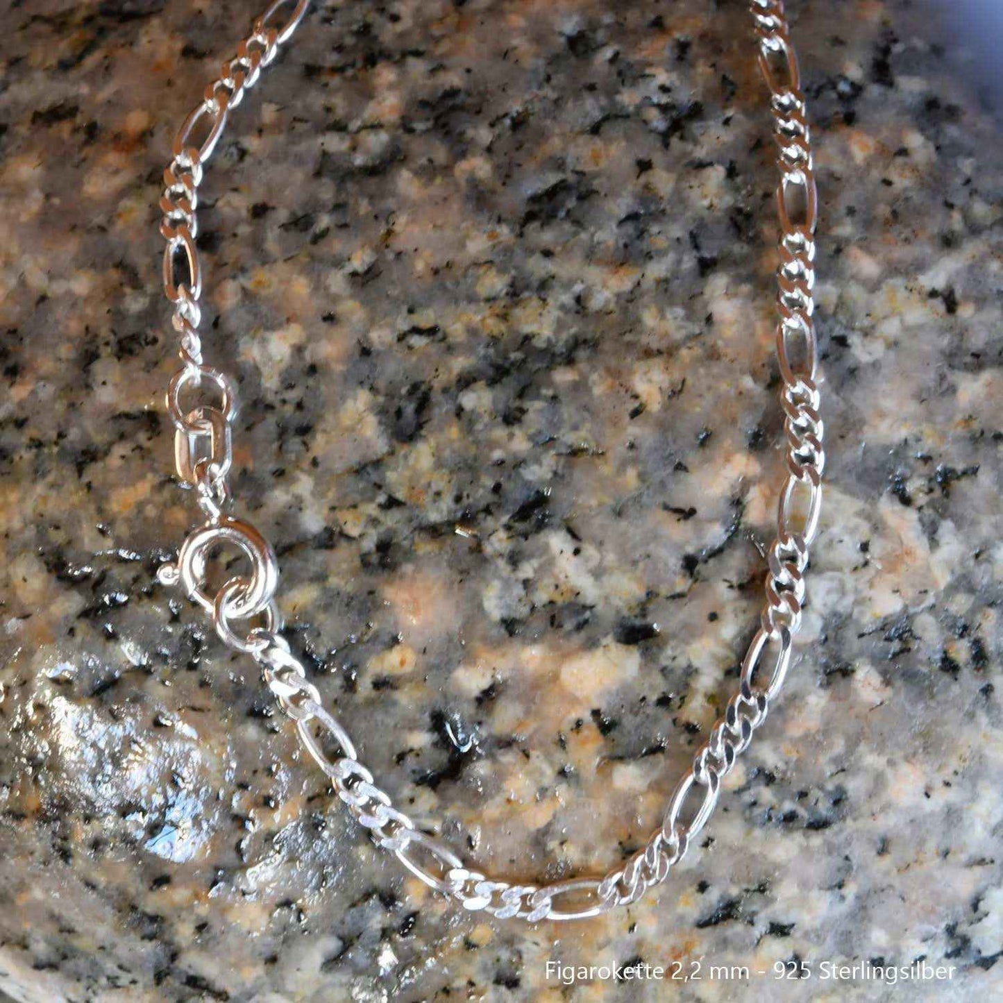 Silberkette Echt 925 Sterlingsilber Figarokette diamantiert Silber Halskette - Damenkette und Herrenkette Made in Germany - Firma Holzenplotz - Silberketten-Goldketten.de