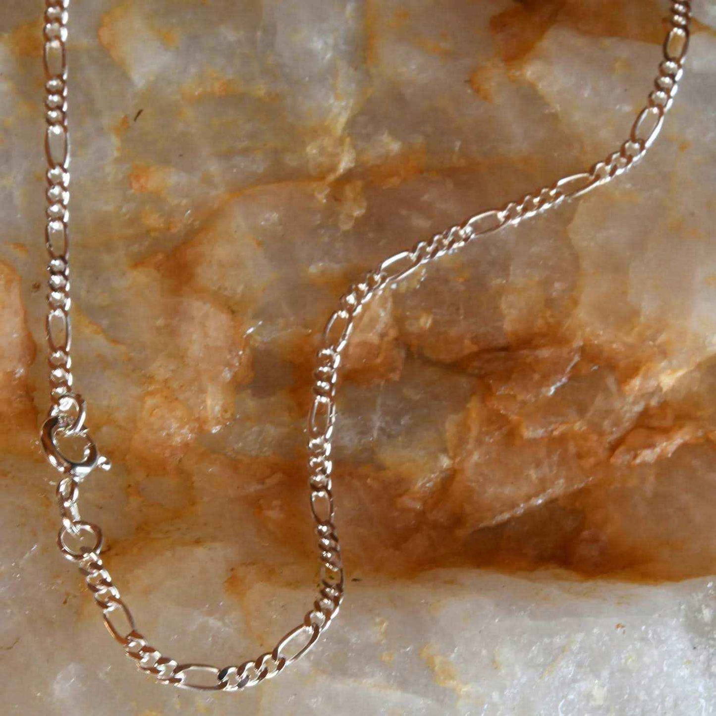Silberkette Echt 925 Sterlingsilber Figarokette diamantiert Silber Halskette - Damenkette und Herrenkette Made in Germany - Firma Holzenplotz - Silberketten-Goldketten.de