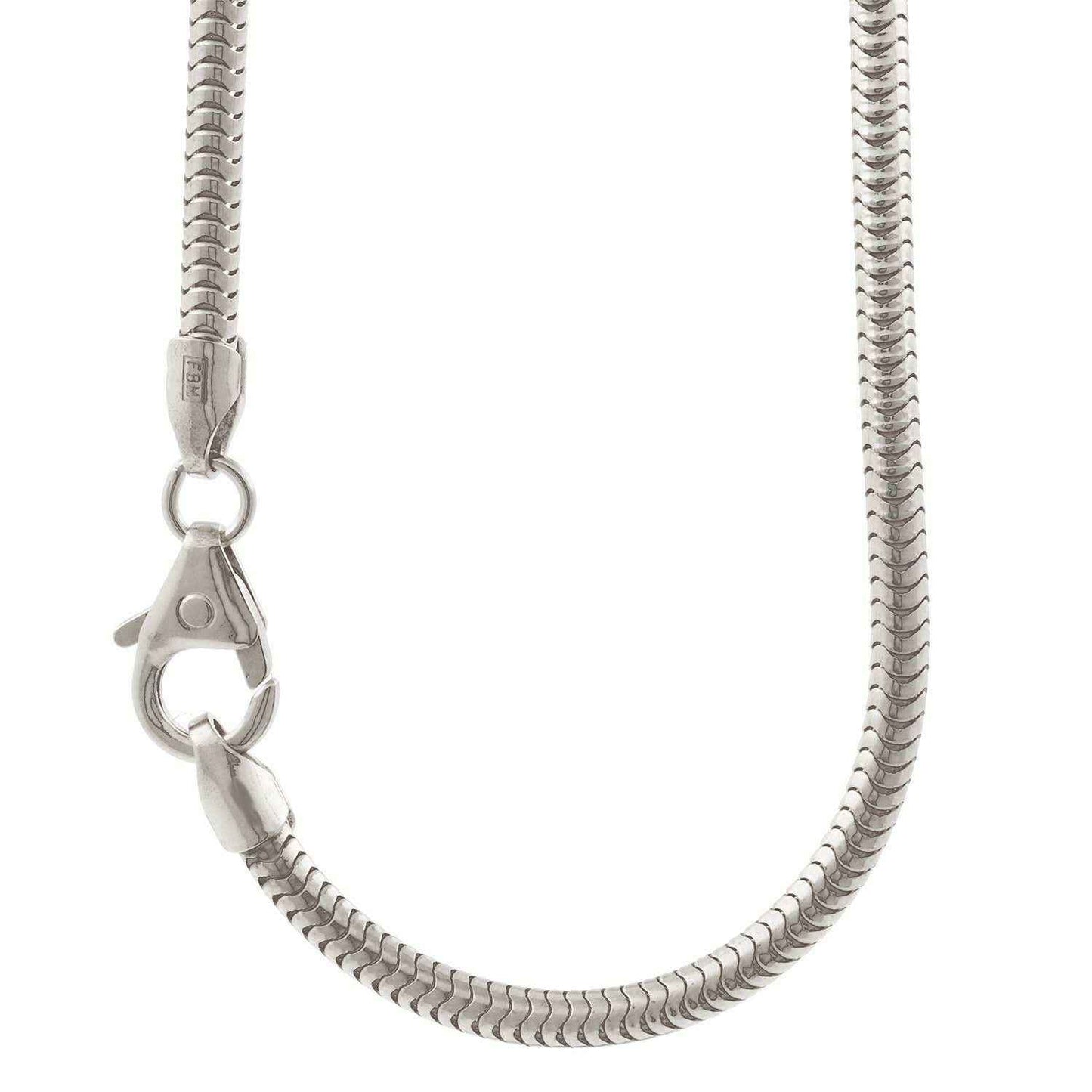 Silberkette Echt 925 Sterlingsilber Schlangenkette rund Silber Halskette - Damenkette Made in Germany - Firma Holzenplotz - Silberketten-Goldketten.de