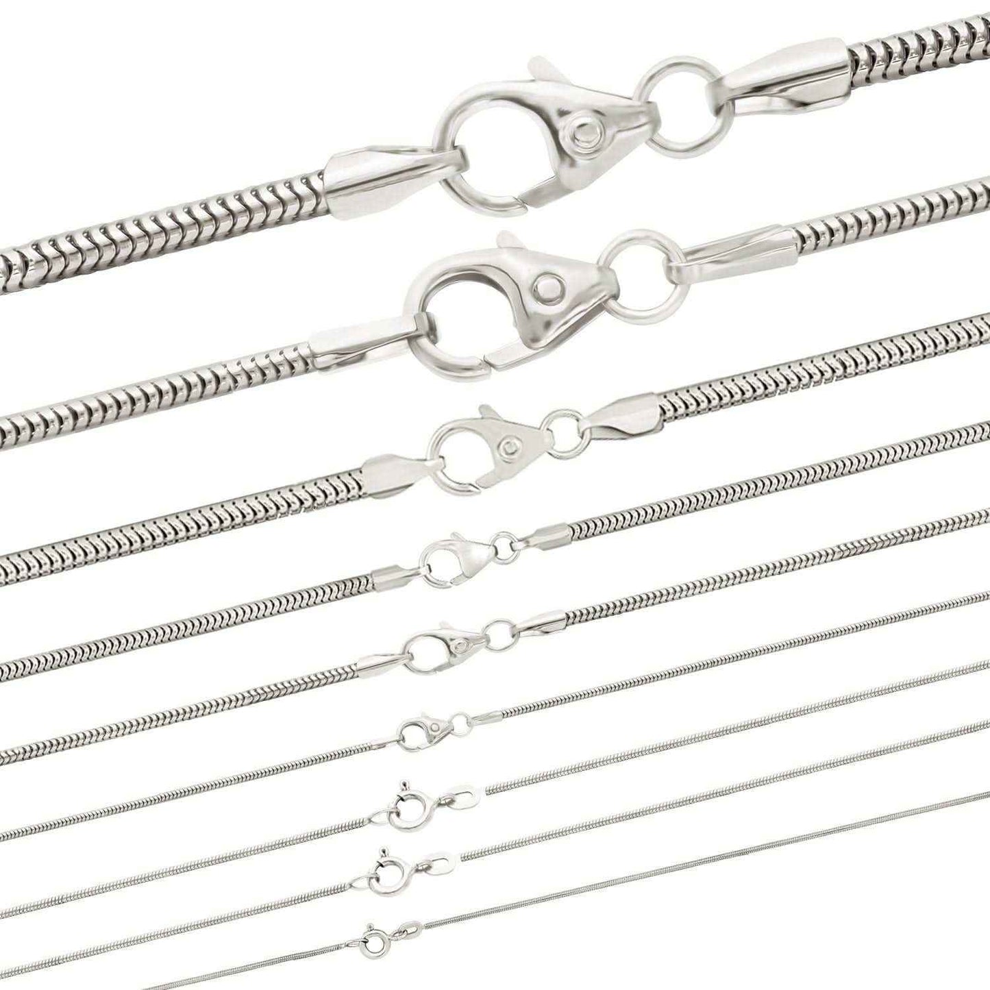 Silberkette Echt 925 Sterlingsilber Schlangenkette rund Silber Halskette - Damenkette Made in Germany - Firma Holzenplotz - Silberketten-Goldketten.de