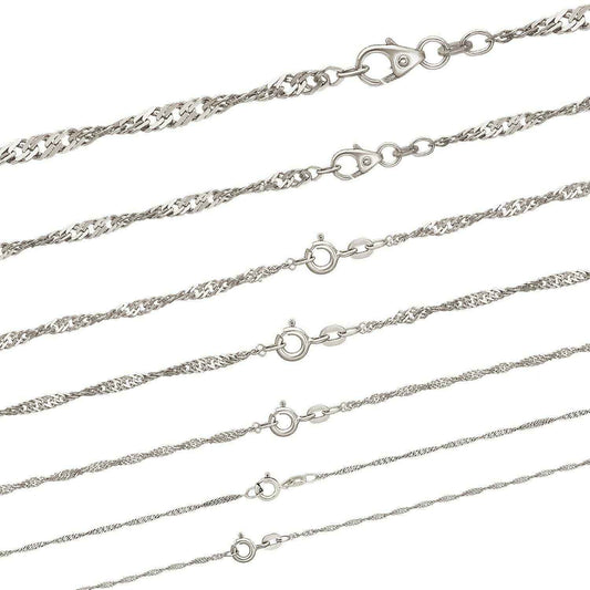 Silberkette Echt 925 Sterlingsilber Singapurkette Silber Halskette - Damenkette Made in Germany