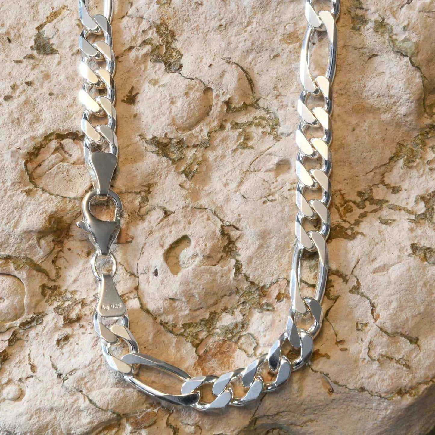 Silberkette Figarokette Breite 6,0mm - 925 Silber