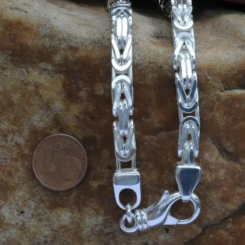 6,1 mm 23 cm 925 Sterlingsilber Königskette massiv Silber hochwertige Armkette 45,2 g