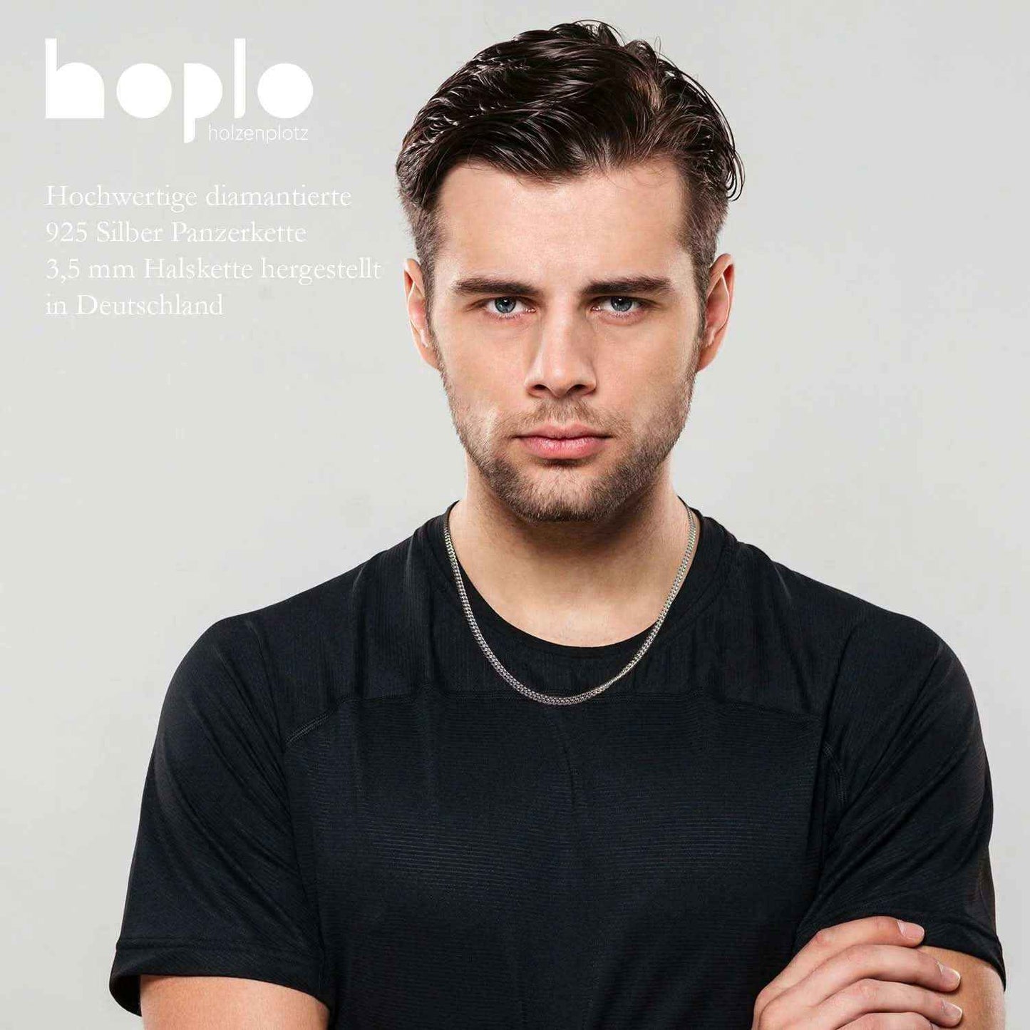 Silberkette Panzerkette Halskette Breite 3,5 mm echt massiv 925 Silber