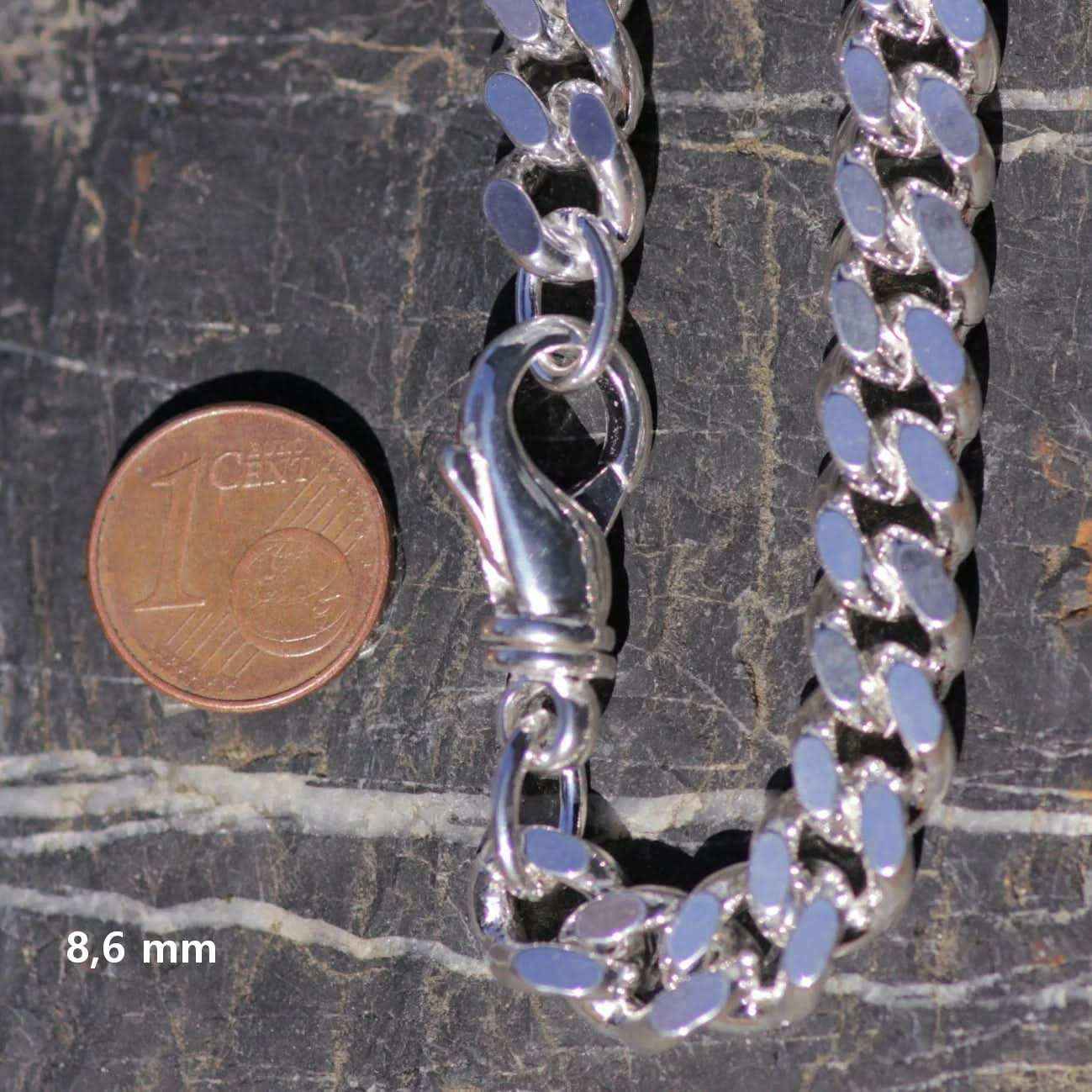 8,6 mm 50 cm 925 Sterlingsilber Panzerkette massiv Silber hochwertige Halskette 99,5 g