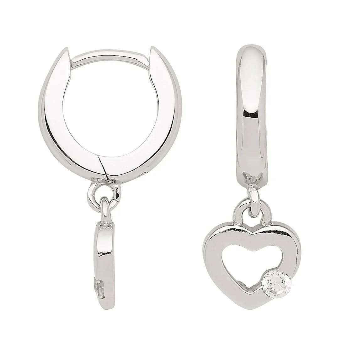Sortiment Creolen Anhänger Herz Zirkonia 925 Silber rhodiniert