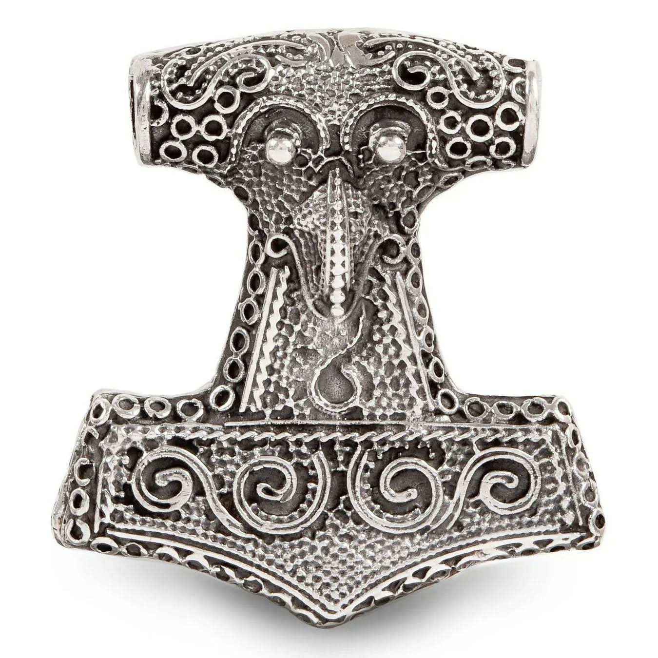 Thors Hammer beidseitig Schmuck Anhänger Silber Thorhammer 41x38mm - Firma Holzenplotz - Silberketten-Goldketten.de