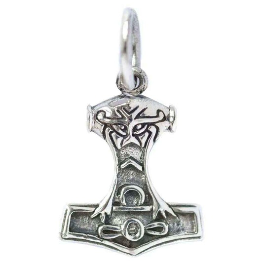 Thors Hammer klein Schmuck Anhänger 925er Silber - Thorhammer - 11x20mm inklusive Aufhängung
