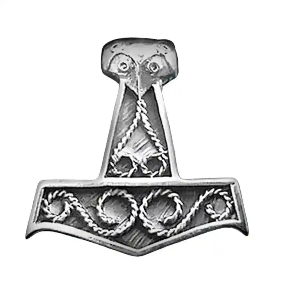 Thors Hammer Schmuck Anhänger 925er Silber - Thorhammer - 35x35mm