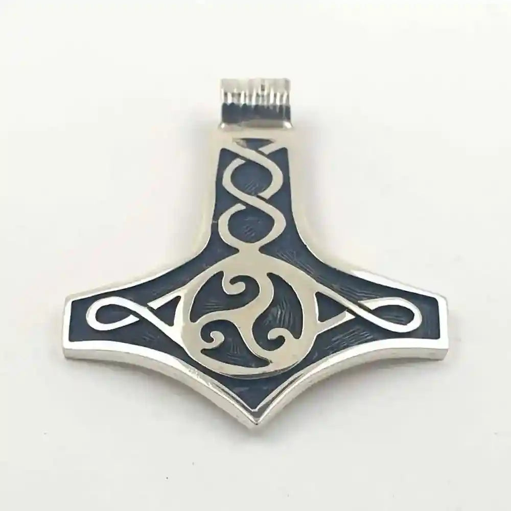 Thors Hammer Schmuck Anhänger 925er Silber - Thorhammer - 38x45 mm