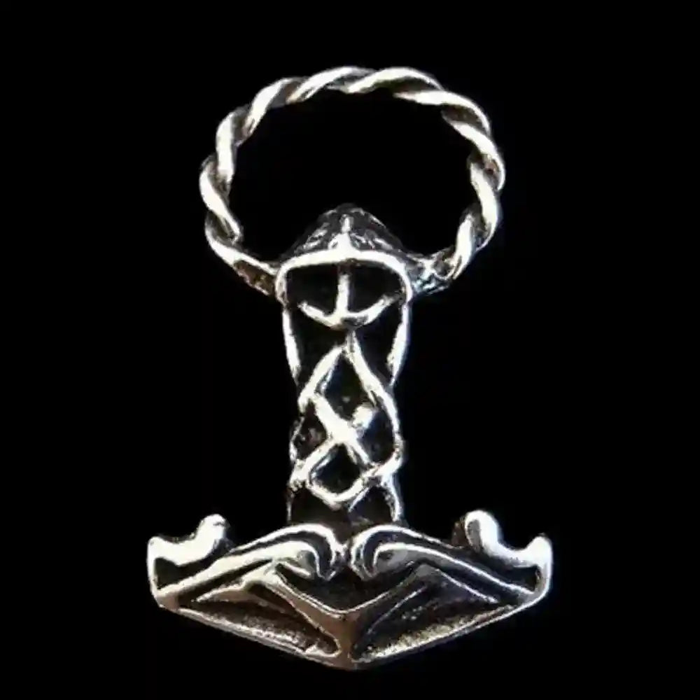 Thors Hammer Schmuck Anhänger 925er Silber - Thorhammer - 33x20mm (mit Ring)