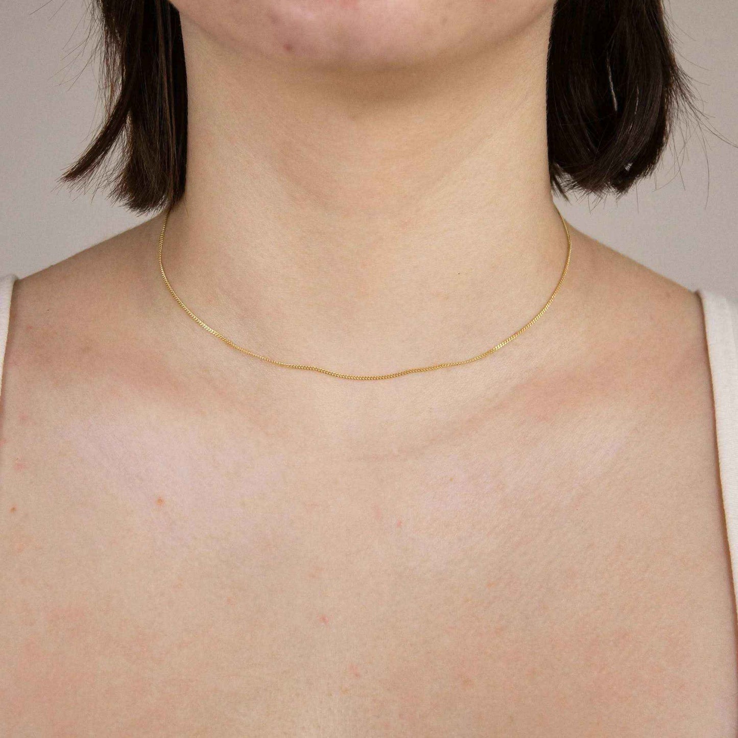 Vergoldete Panzerkette Halskette Breite 1,1 mm 925 Silber 1µ vergoldet