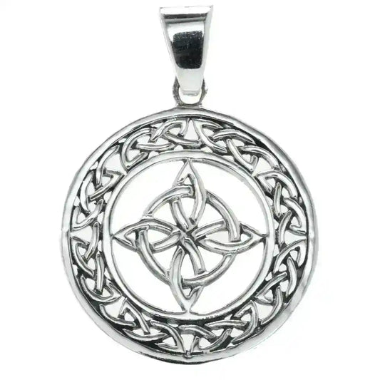 Vier keltische Elemente Schmuck Anhänger 925er Silber - Keltische Knoten - 34x23mm